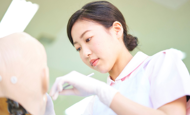 口腔衛生学実習の様子